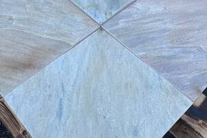 Terrassenplatten RIO DORADO GELB EXACTA Quarzit 37x37x2-4cm gelb-gemischt