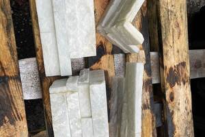 Verblender -Eckteil- COTTON ROX Marmor 33+14x15x2,5-3,5cm weiß