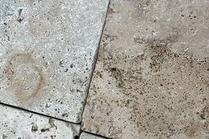 Terrassenplatten VANILLA ROMANA® -antik- Travertin 19,7x19,7x3cm  cremefarben mit feinem Farbspiel